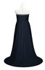 ColsBM Paris Navy Blue Plus Size Bridesmaid Dresses Pleated A-line Glamorous Sleeveless Zip up Strapless