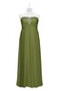 ColsBM Paris Olive Green Plus Size Bridesmaid Dresses Pleated A-line Glamorous Sleeveless Zip up Strapless