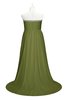 ColsBM Paris Olive Green Plus Size Bridesmaid Dresses Pleated A-line Glamorous Sleeveless Zip up Strapless
