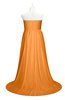 ColsBM Paris Orange Plus Size Bridesmaid Dresses Pleated A-line Glamorous Sleeveless Zip up Strapless