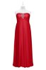 ColsBM Paris Red Plus Size Bridesmaid Dresses Pleated A-line Glamorous Sleeveless Zip up Strapless