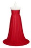 ColsBM Paris Red Plus Size Bridesmaid Dresses Pleated A-line Glamorous Sleeveless Zip up Strapless