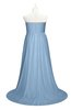 ColsBM Paris Sky Blue Plus Size Bridesmaid Dresses Pleated A-line Glamorous Sleeveless Zip up Strapless