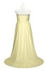 ColsBM Paris Soft Yellow Plus Size Bridesmaid Dresses Pleated A-line Glamorous Sleeveless Zip up Strapless
