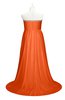 ColsBM Paris Tangerine Plus Size Bridesmaid Dresses Pleated A-line Glamorous Sleeveless Zip up Strapless