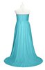 ColsBM Paris Turquoise Plus Size Bridesmaid Dresses Pleated A-line Glamorous Sleeveless Zip up Strapless