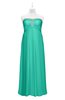 ColsBM Paris Viridian Green Plus Size Bridesmaid Dresses Pleated A-line Glamorous Sleeveless Zip up Strapless