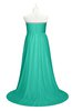 ColsBM Paris Viridian Green Plus Size Bridesmaid Dresses Pleated A-line Glamorous Sleeveless Zip up Strapless