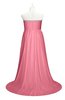 ColsBM Paris Watermelon Plus Size Bridesmaid Dresses Pleated A-line Glamorous Sleeveless Zip up Strapless