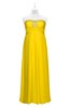 ColsBM Paris Yellow Plus Size Bridesmaid Dresses Pleated A-line Glamorous Sleeveless Zip up Strapless