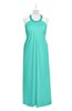 ColsBM Raegan Blue Turquoise Plus Size Bridesmaid Dresses Floor Length Pleated Sleeveless Backless A-line Princess