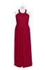 ColsBM Raegan Dark Red Plus Size Bridesmaid Dresses Floor Length Pleated Sleeveless Backless A-line Princess