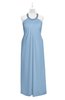 ColsBM Raegan Dusty Blue Plus Size Bridesmaid Dresses Floor Length Pleated Sleeveless Backless A-line Princess