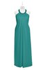 ColsBM Raegan Emerald Green Plus Size Bridesmaid Dresses Floor Length Pleated Sleeveless Backless A-line Princess