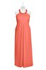 ColsBM Raegan Fusion Coral Plus Size Bridesmaid Dresses Floor Length Pleated Sleeveless Backless A-line Princess