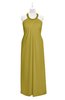 ColsBM Raegan Golden Olive Plus Size Bridesmaid Dresses Floor Length Pleated Sleeveless Backless A-line Princess