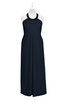 ColsBM Raegan Navy Blue Plus Size Bridesmaid Dresses Floor Length Pleated Sleeveless Backless A-line Princess
