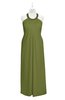 ColsBM Raegan Olive Green Plus Size Bridesmaid Dresses Floor Length Pleated Sleeveless Backless A-line Princess