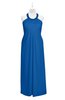 ColsBM Raegan Royal Blue Plus Size Bridesmaid Dresses Floor Length Pleated Sleeveless Backless A-line Princess