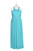 ColsBM Raegan Turquoise Plus Size Bridesmaid Dresses Floor Length Pleated Sleeveless Backless A-line Princess