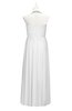 ColsBM Raegan White Plus Size Bridesmaid Dresses Floor Length Pleated Sleeveless Backless A-line Princess