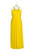 ColsBM Raegan Yellow Plus Size Bridesmaid Dresses Floor Length Pleated Sleeveless Backless A-line Princess