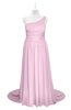 ColsBM Raelynn Baby Pink Plus Size Bridesmaid Dresses Cinderella Asymmetric Neckline A-line Sleeveless Half Backless Sash