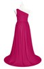 ColsBM Raelynn Beetroot Purple Plus Size Bridesmaid Dresses Cinderella Asymmetric Neckline A-line Sleeveless Half Backless Sash