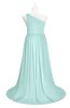 ColsBM Raelynn Blue Glass Plus Size Bridesmaid Dresses Cinderella Asymmetric Neckline A-line Sleeveless Half Backless Sash