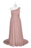 ColsBM Raelynn Blush Pink Plus Size Bridesmaid Dresses Cinderella Asymmetric Neckline A-line Sleeveless Half Backless Sash
