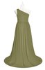 ColsBM Raelynn Cedar Plus Size Bridesmaid Dresses Cinderella Asymmetric Neckline A-line Sleeveless Half Backless Sash