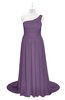 ColsBM Raelynn Chinese Violet Plus Size Bridesmaid Dresses Cinderella Asymmetric Neckline A-line Sleeveless Half Backless Sash