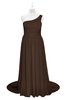 ColsBM Raelynn Copper Plus Size Bridesmaid Dresses Cinderella Asymmetric Neckline A-line Sleeveless Half Backless Sash