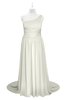 ColsBM Raelynn Cream Plus Size Bridesmaid Dresses Cinderella Asymmetric Neckline A-line Sleeveless Half Backless Sash