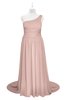 ColsBM Raelynn Dusty Rose Plus Size Bridesmaid Dresses Cinderella Asymmetric Neckline A-line Sleeveless Half Backless Sash
