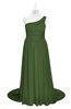ColsBM Raelynn Garden Green Plus Size Bridesmaid Dresses Cinderella Asymmetric Neckline A-line Sleeveless Half Backless Sash