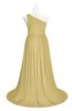 ColsBM Raelynn Gold Plus Size Bridesmaid Dresses Cinderella Asymmetric Neckline A-line Sleeveless Half Backless Sash