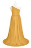 ColsBM Raelynn Golden Cream Plus Size Bridesmaid Dresses Cinderella Asymmetric Neckline A-line Sleeveless Half Backless Sash