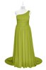 ColsBM Raelynn Green Oasis Plus Size Bridesmaid Dresses Cinderella Asymmetric Neckline A-line Sleeveless Half Backless Sash