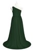 ColsBM Raelynn Hunter Green Plus Size Bridesmaid Dresses Cinderella Asymmetric Neckline A-line Sleeveless Half Backless Sash