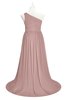 ColsBM Raelynn Nectar Pink Plus Size Bridesmaid Dresses Cinderella Asymmetric Neckline A-line Sleeveless Half Backless Sash