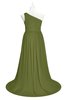 ColsBM Raelynn Olive Green Plus Size Bridesmaid Dresses Cinderella Asymmetric Neckline A-line Sleeveless Half Backless Sash