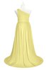 ColsBM Raelynn Pastel Yellow Plus Size Bridesmaid Dresses Cinderella Asymmetric Neckline A-line Sleeveless Half Backless Sash