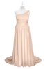 ColsBM Raelynn Peach Puree Plus Size Bridesmaid Dresses Cinderella Asymmetric Neckline A-line Sleeveless Half Backless Sash
