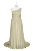 ColsBM Raelynn Putty Plus Size Bridesmaid Dresses Cinderella Asymmetric Neckline A-line Sleeveless Half Backless Sash