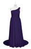 ColsBM Raelynn Royal Purple Plus Size Bridesmaid Dresses Cinderella Asymmetric Neckline A-line Sleeveless Half Backless Sash