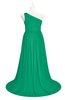 ColsBM Raelynn Sea Green Plus Size Bridesmaid Dresses Cinderella Asymmetric Neckline A-line Sleeveless Half Backless Sash