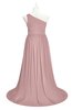 ColsBM Raelynn Silver Pink Plus Size Bridesmaid Dresses Cinderella Asymmetric Neckline A-line Sleeveless Half Backless Sash