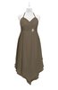 ColsBM Remi Carafe Brown Plus Size Prom Dresses Ruching A-line Zipper Sexy Floor Length Sleeveless