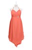 ColsBM Remi Fusion Coral Plus Size Prom Dresses Ruching A-line Zipper Sexy Floor Length Sleeveless